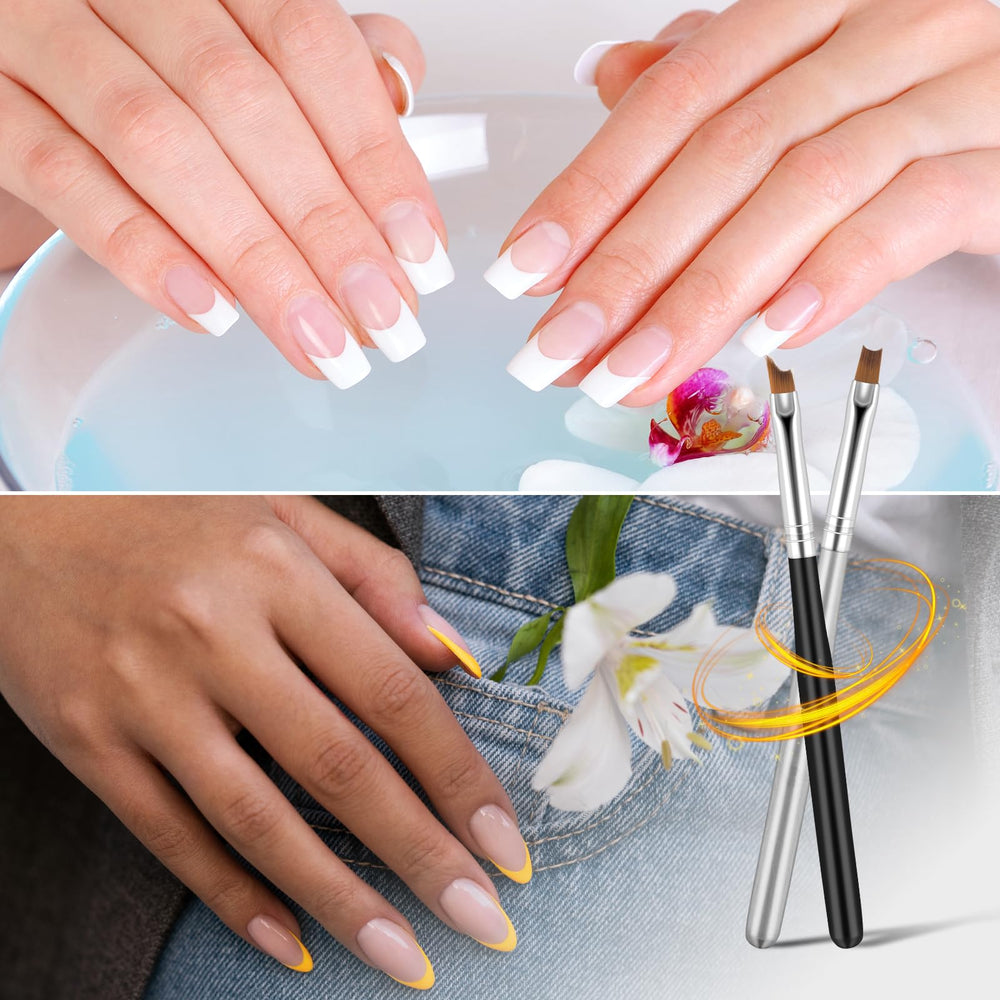 Trinkrittey French-tip brush aids nail art and precise tip painting.