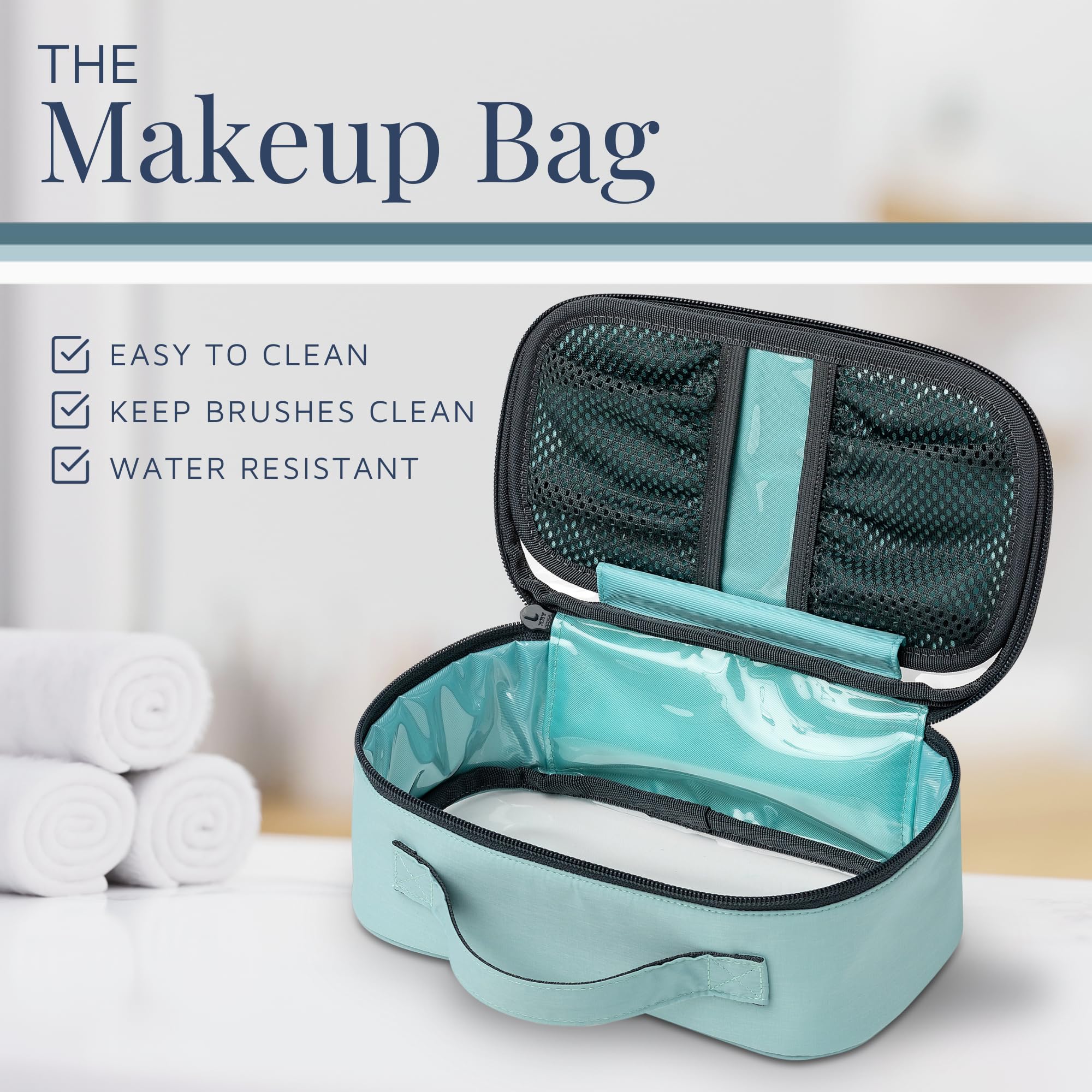 TRIPPED Mesh Pockets on the Hanging Bag expand for larger items.