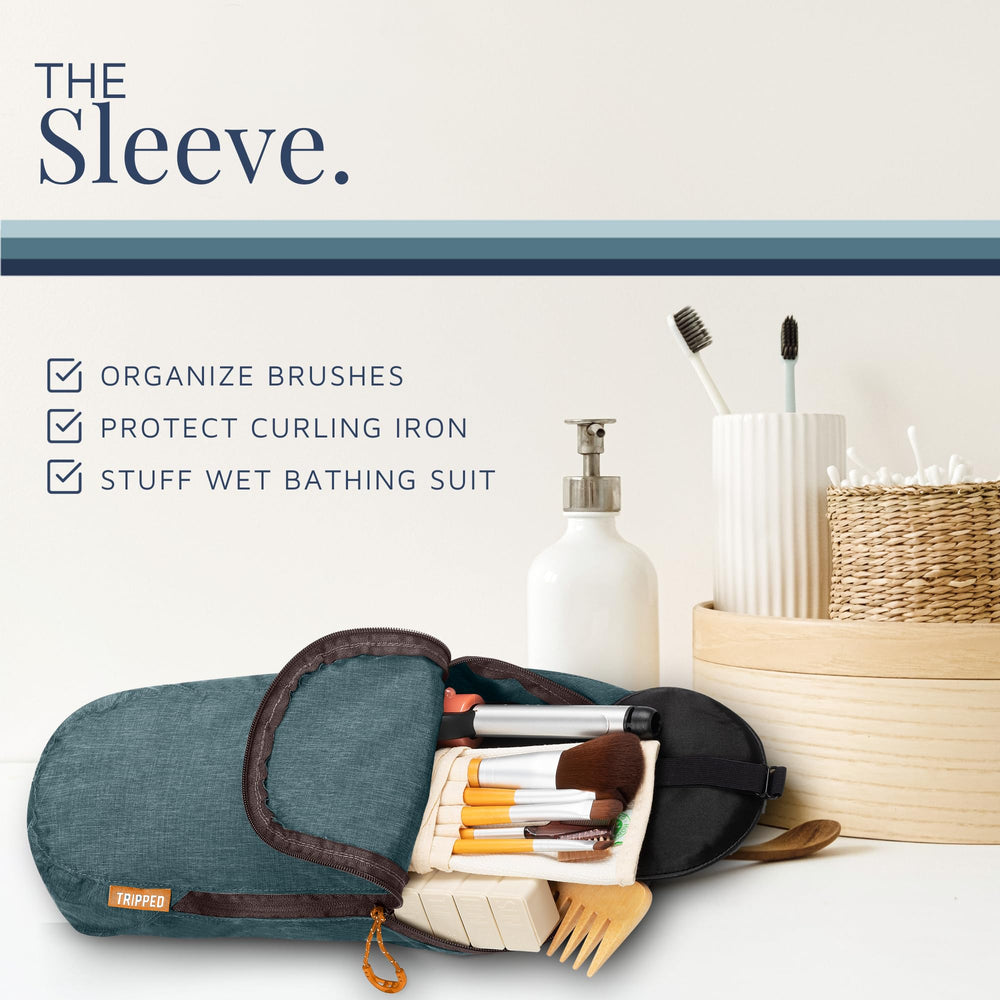TRIPPED Travel Gear ultralight accessory organizer keeps small items neatly in your luggage.