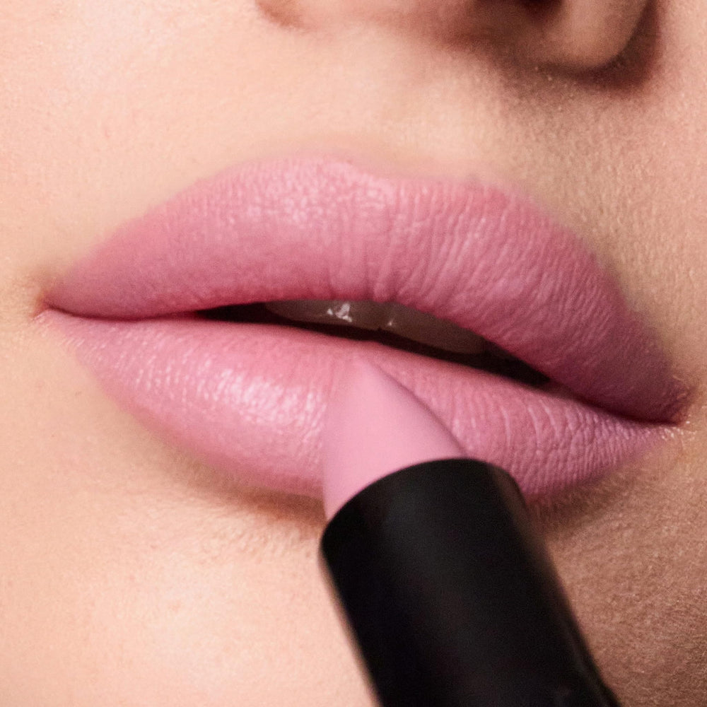 Trish McEvoy Easy Lip Color Dolled Up on primed lips demonstrates easy layering and precision.