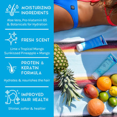 TRISWIM Chlorine Out conditioner bottle highlighting deep hydration for swimmers