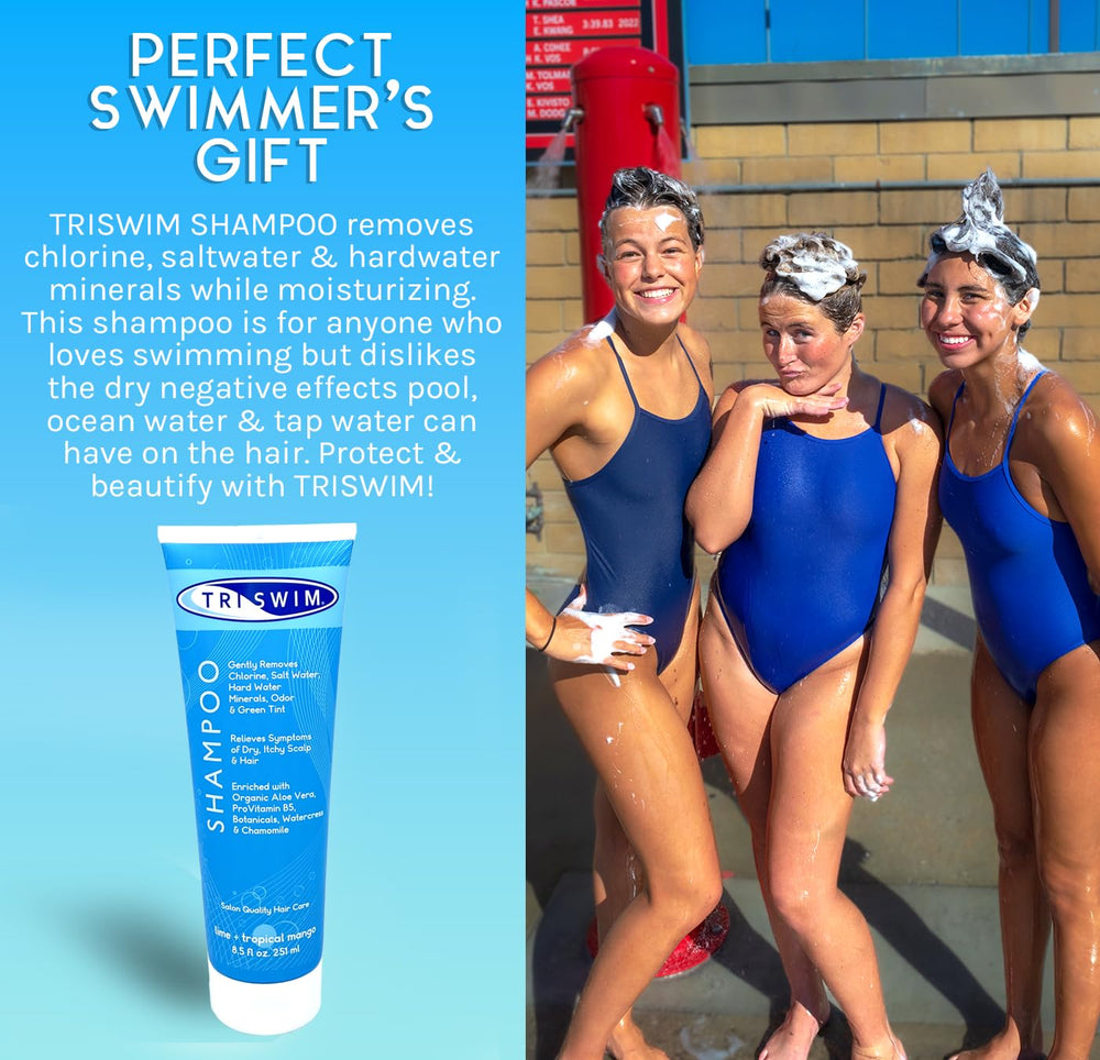 TRISWIM champú, cabello hidratado, sensación suave tras nadar en cloro y sal