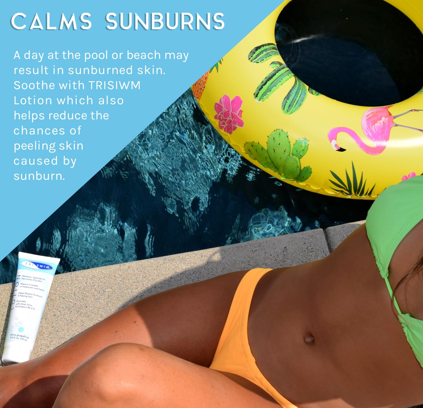 TRISWIM loción aloe vera vitamina E: hidratación y protección ambiental.