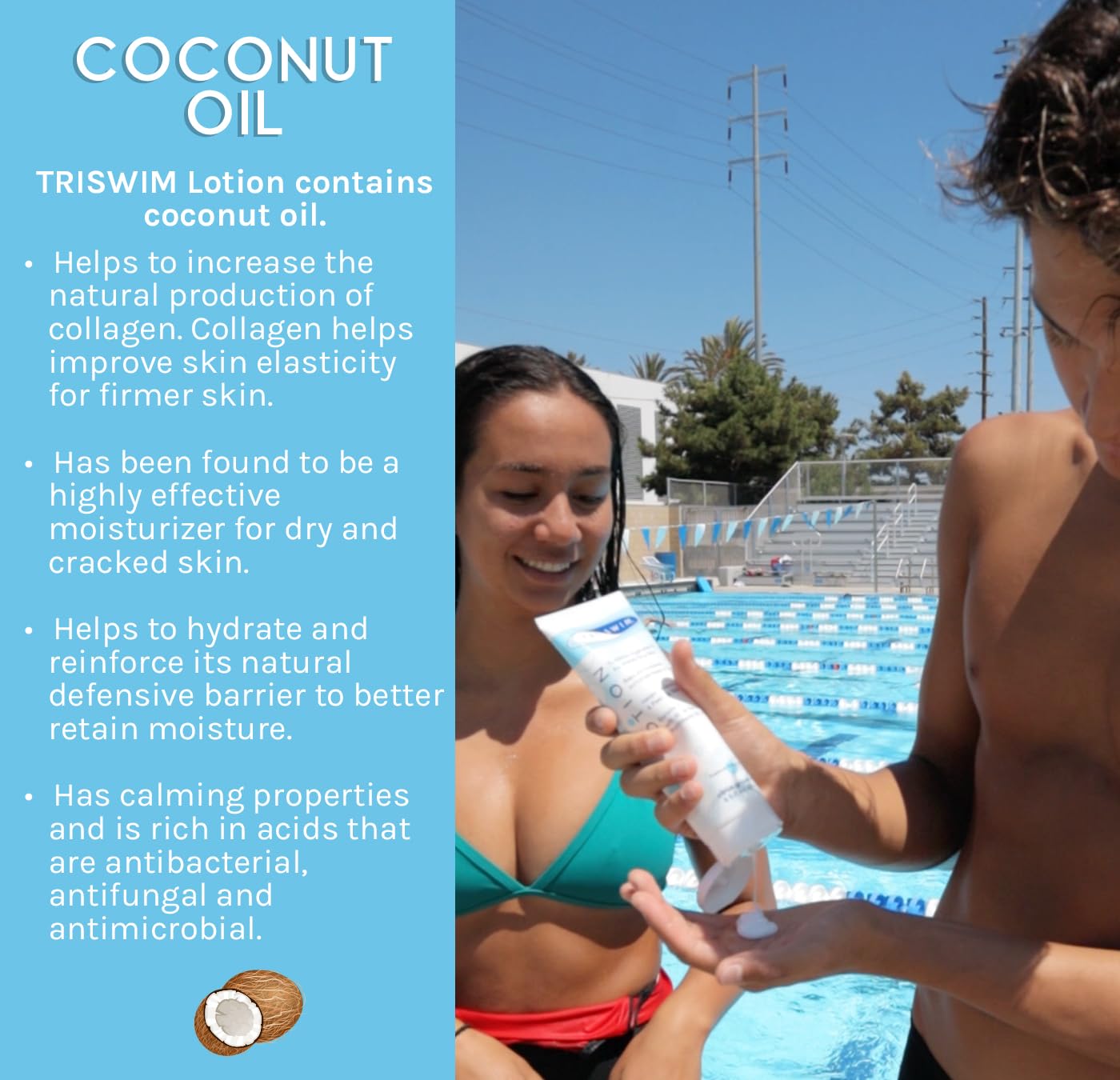 TRISWIM loción uso piscina: apta para toda la piel.