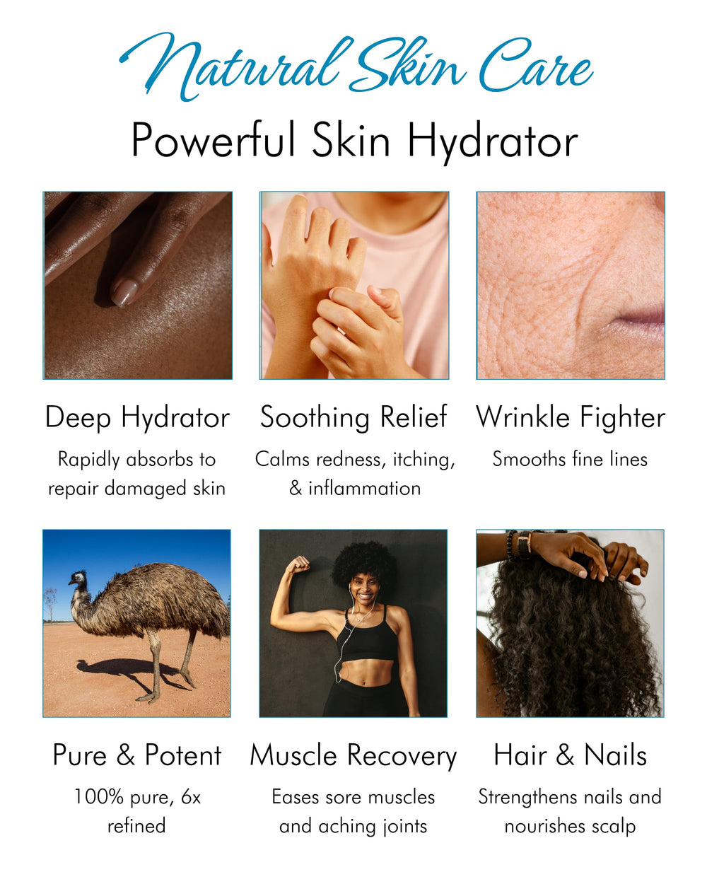 Tropical Holistic Aceite de Emú Puro para piel y rostro hidratados.