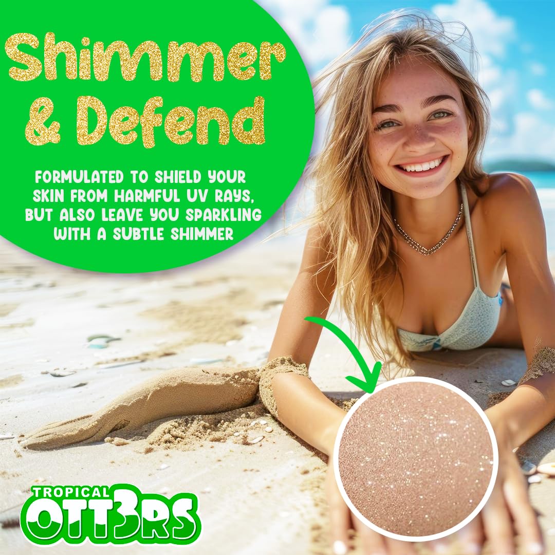 Protector solar Tropical Ott3rs brillo suave al aplicar.