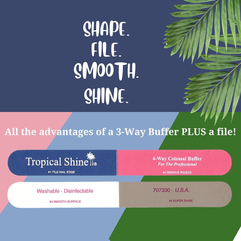 Tropical Shine Colossal buffer offers durable grip and long-lasting use.