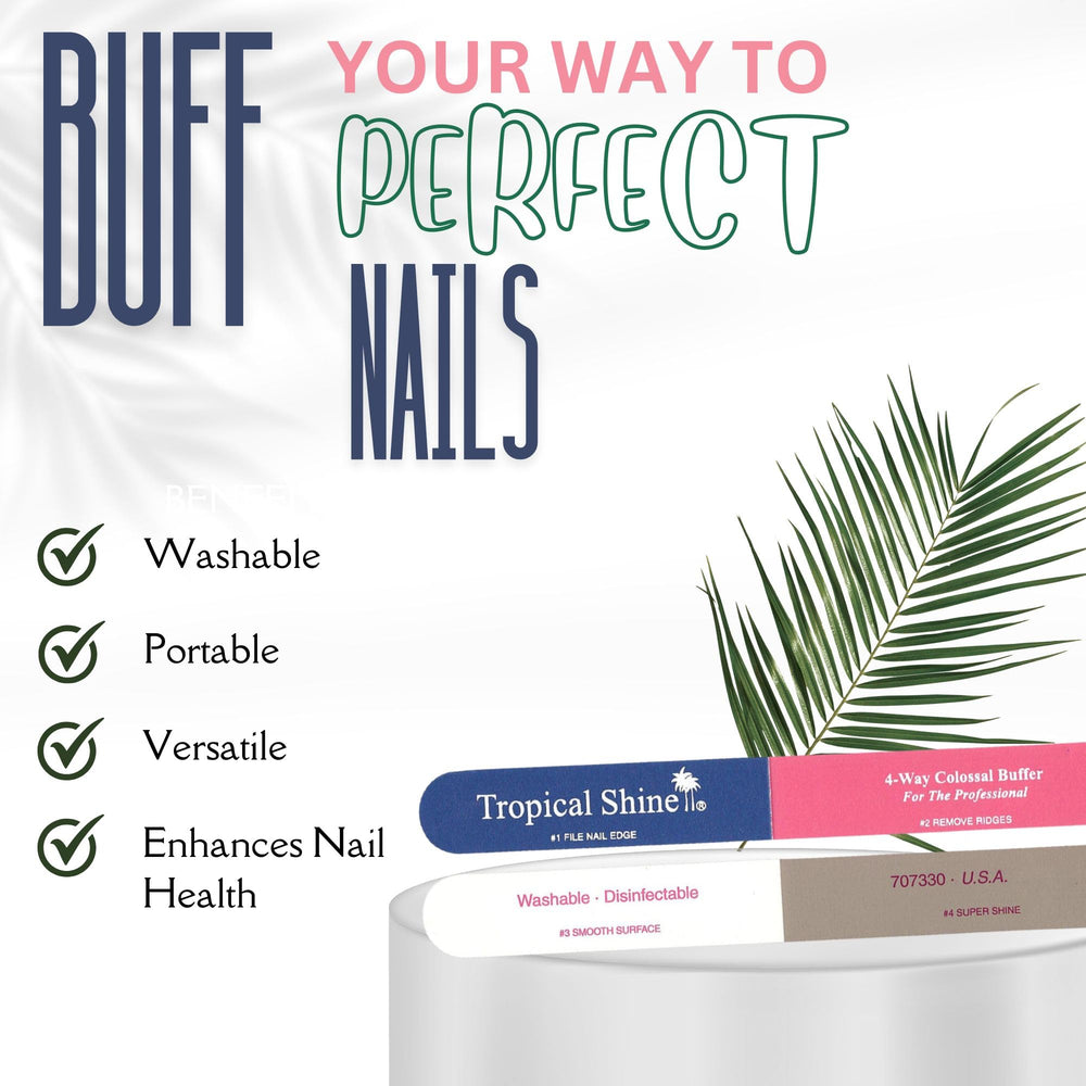 Tropical Shine Colossal buffer polishing side delivers high gloss finish.