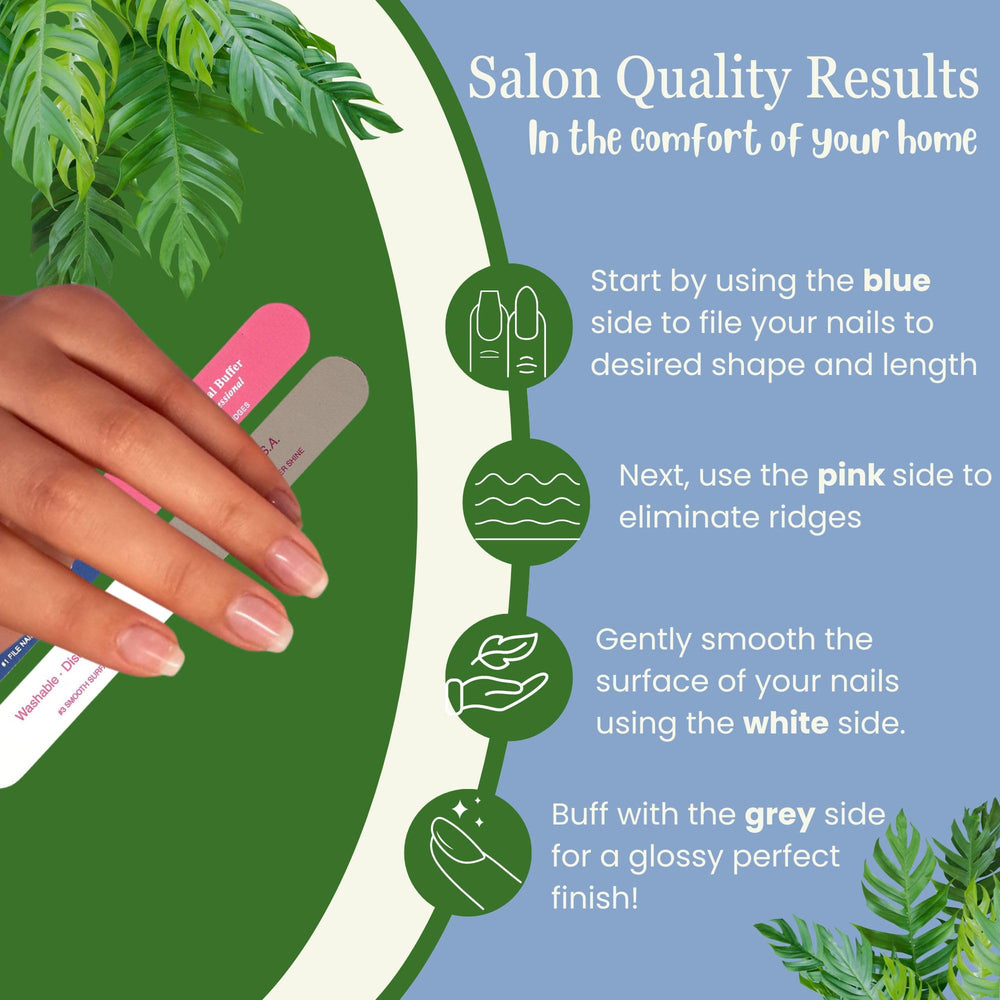 Tropical Shine Colossal buffer smooth surface for refined nail texture.