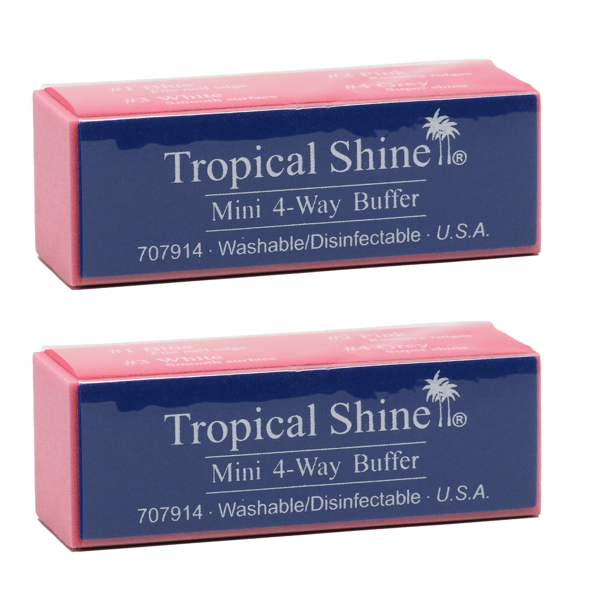 Tropical Shine Mini 4 Way Buffer Block shapes nails with coarse edge grit for precision.
