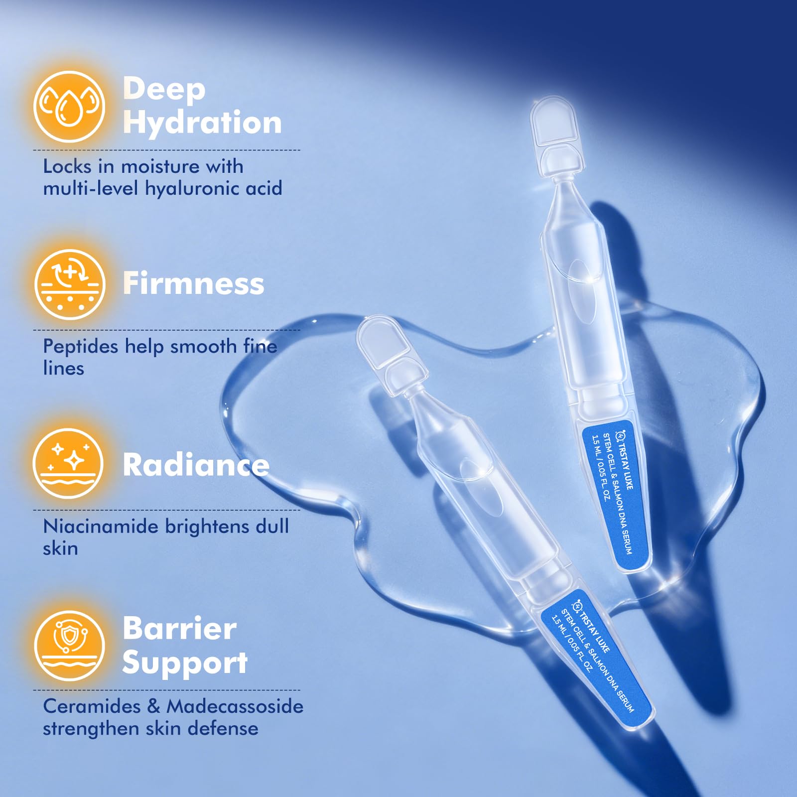 TRSTAY LUXE ampoule tip close-up for sterile application