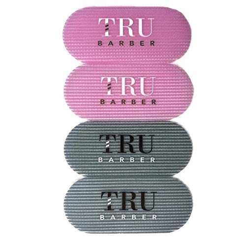 TRU BARBER Hair Grippers: paquete de 4 colores gris y rosa para sujetar mechones con seguridad.
