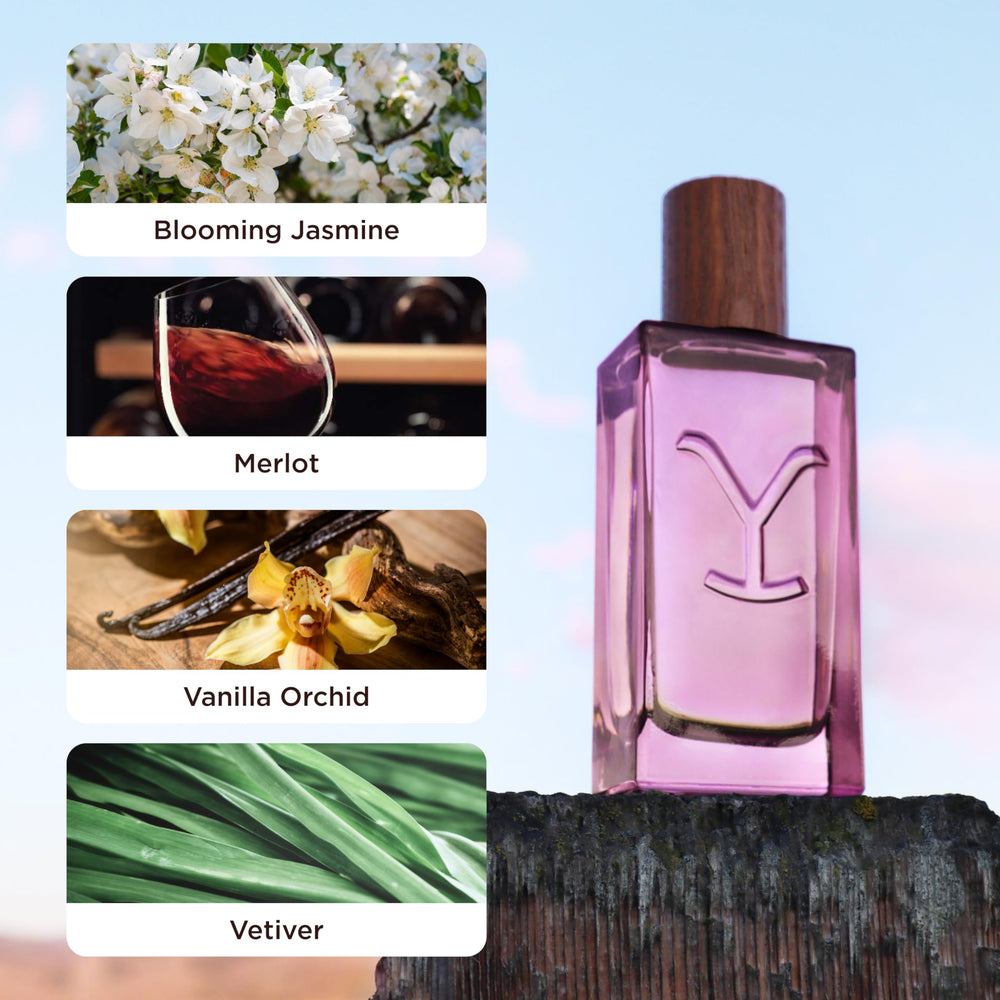 Tru Fragrance Beauty Yellowstone Dusk bottle-side label highlighting premium branding for gifting
