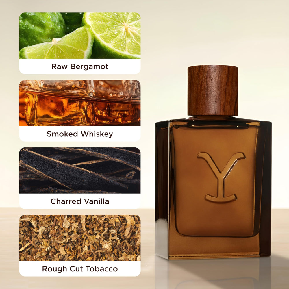 Tru Western Yellowstone Ride bottle closeup emphasizes bergamot note for freshness.