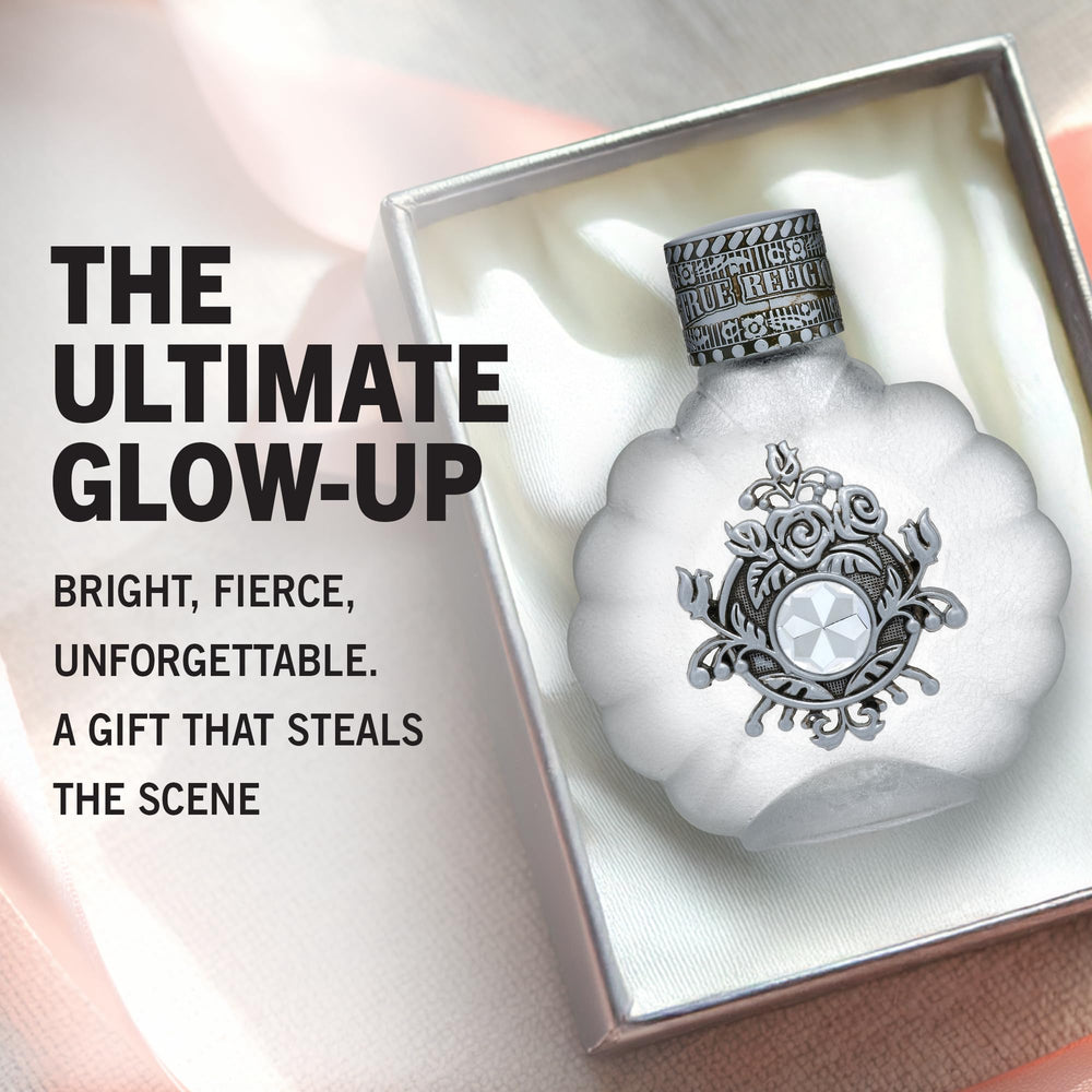 True Religion fragrance lifestyle shot showcasing wearable versatility for occasions.
