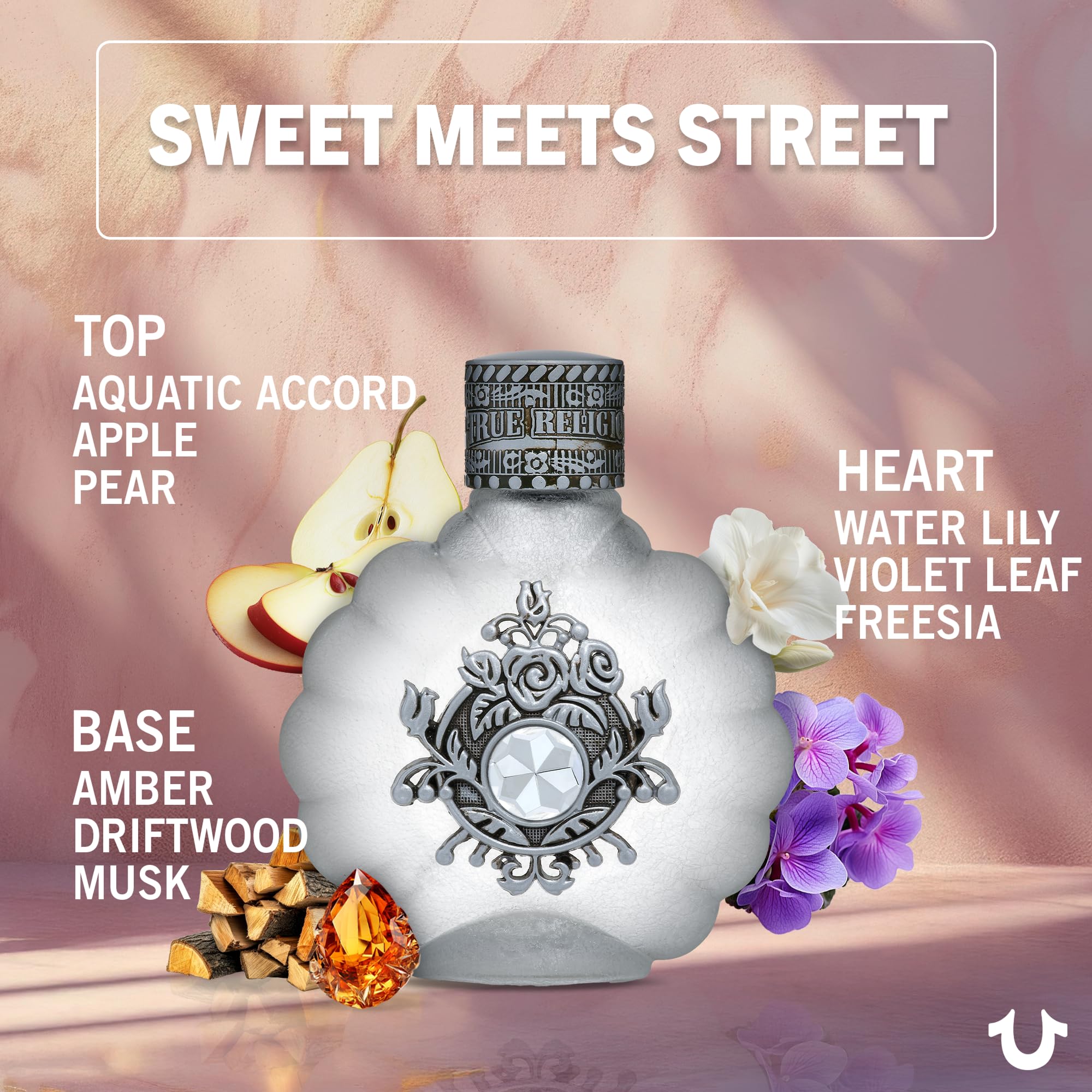 True Religion top notes with apples and pears for a bright daytime scent.