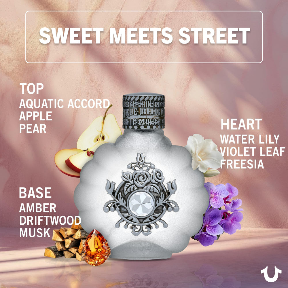 True Religion top notes with apples and pears for a bright daytime scent.