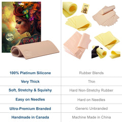 TrueSkin doble cara, piel de práctica para tatuaje, silicona de calidad para ambas caras.