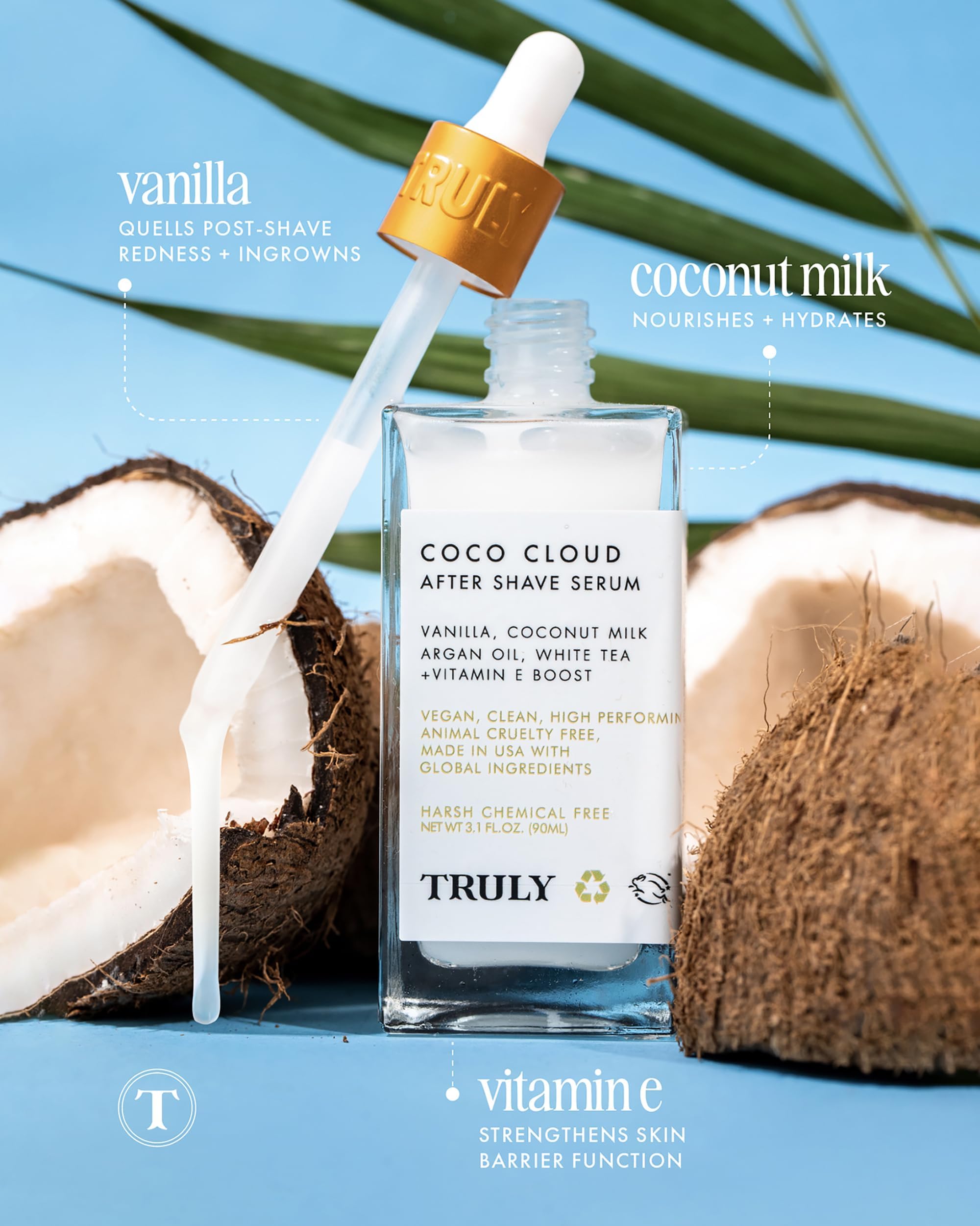 Truly Coco Cloud argan oil glow close-up on skin