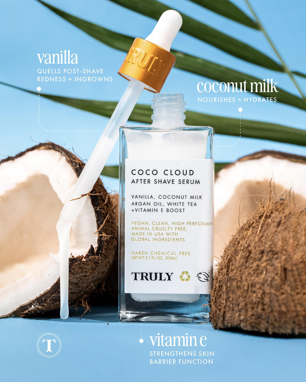 Truly Coco Cloud argan oil glow close-up on skin