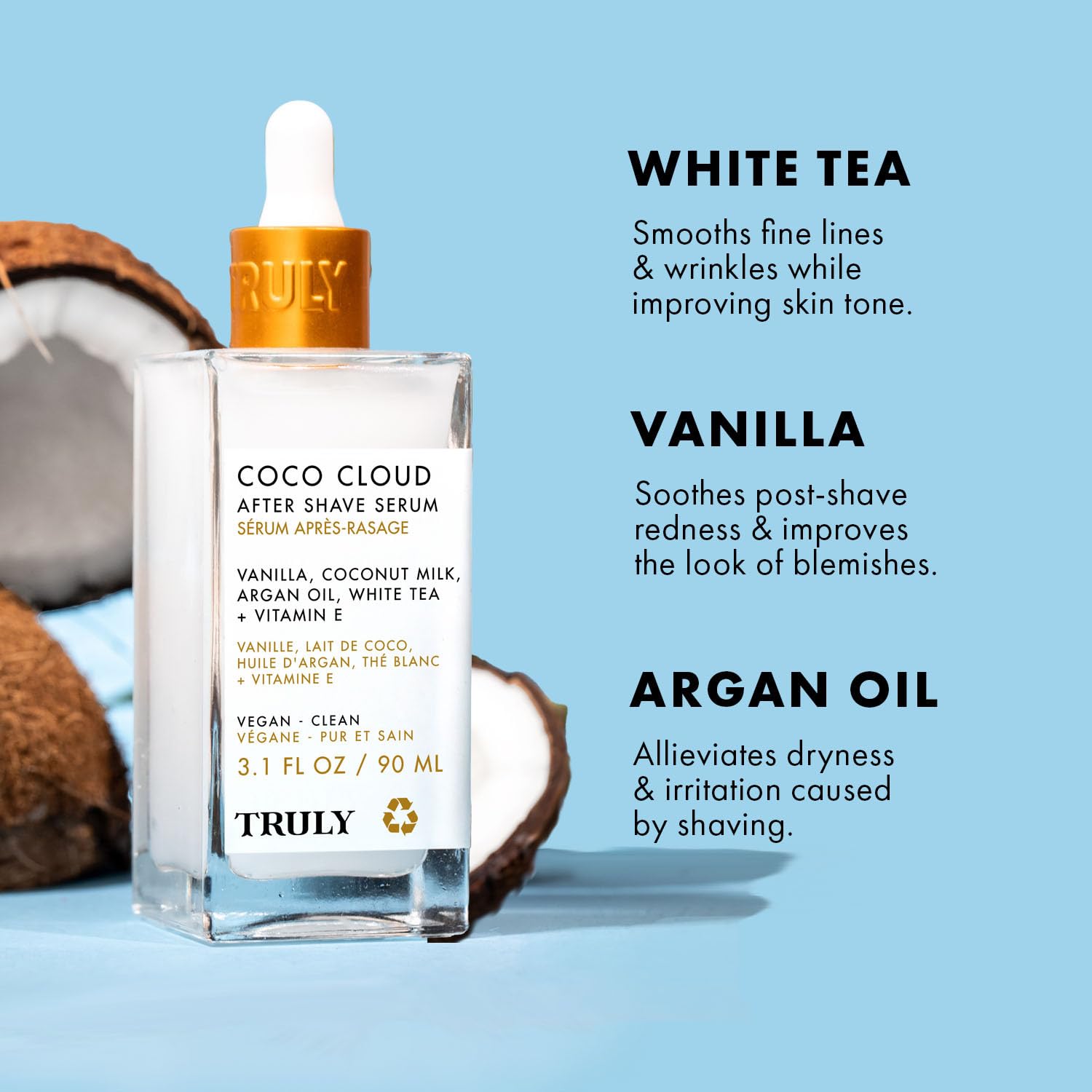 Truly Coco Cloud vegan cruelty-free badge highlights ethical formulation