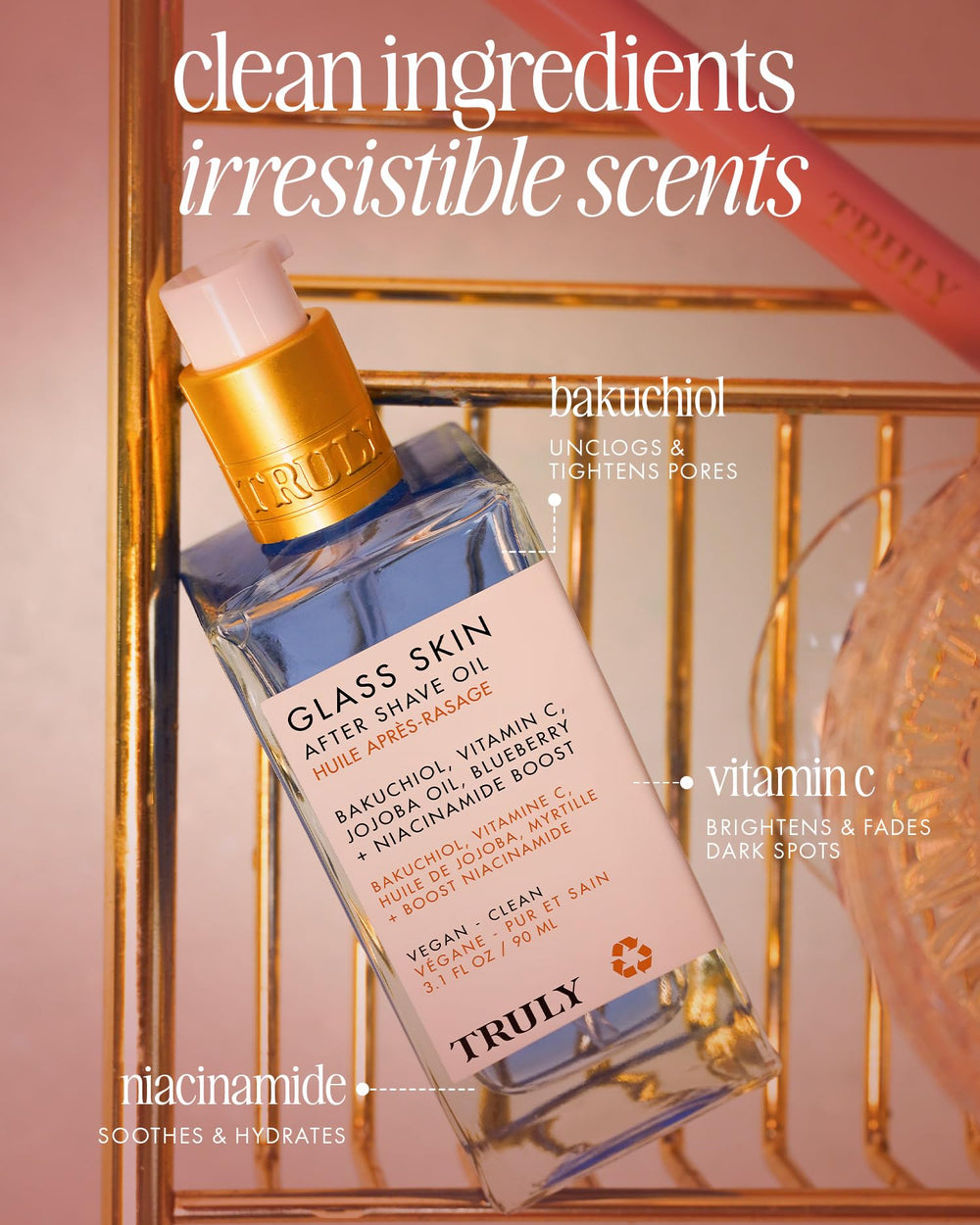 Pores look refined after using Truly Glass Skin After Shave Oil