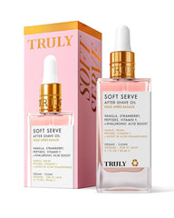 Truly Soft Serve After Shave Oil bottle ready for post-shave hydration.