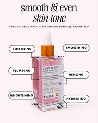 Truly Soft Serve label close-up highlighting peptide and hyaluronic acid benefits.