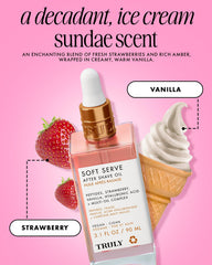 Truly Soft Serve swirl texture demonstrating lightweight hydration after shaving.
