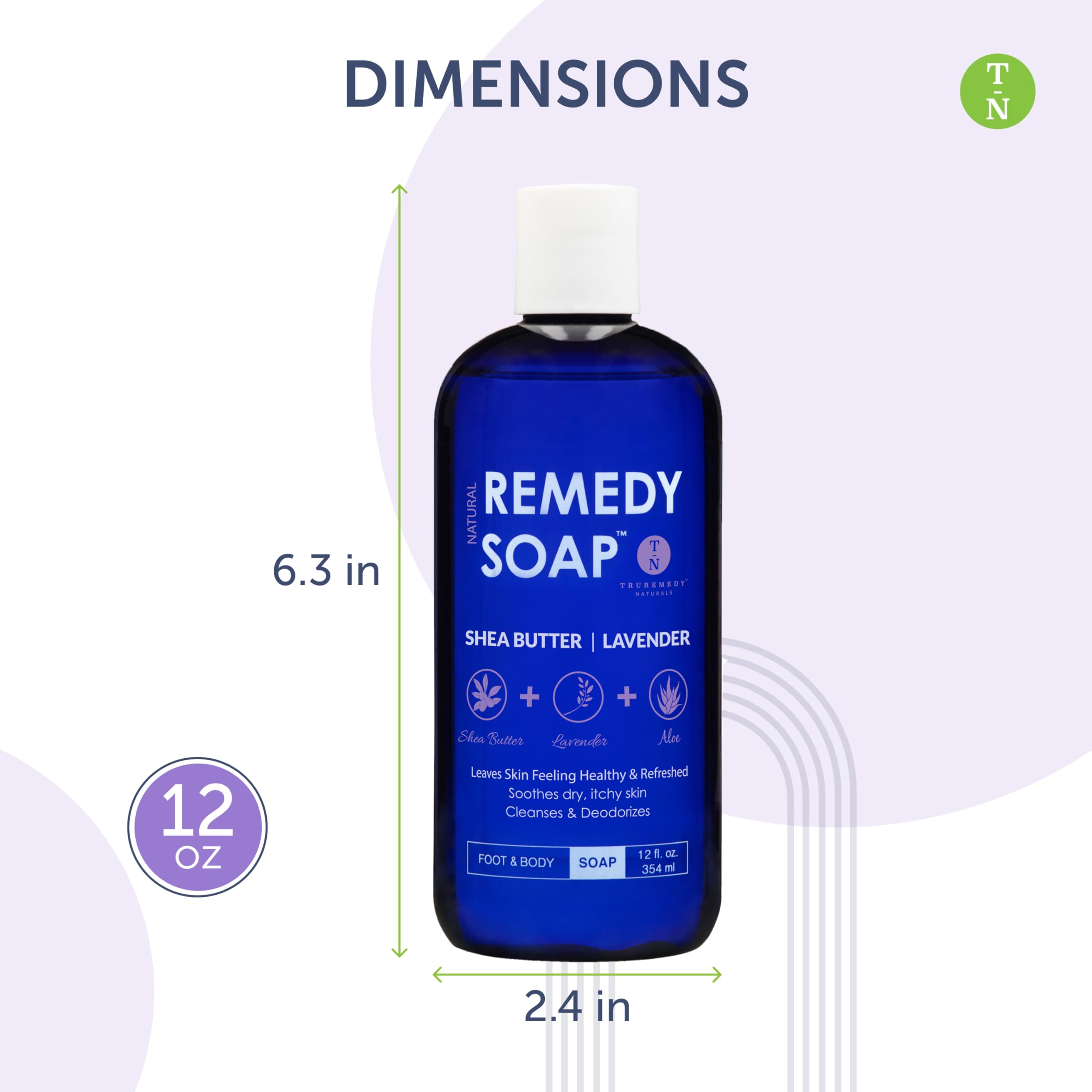 Aloe y lavanda de Truremedy Naturals calman la piel sensible durante la ducha
