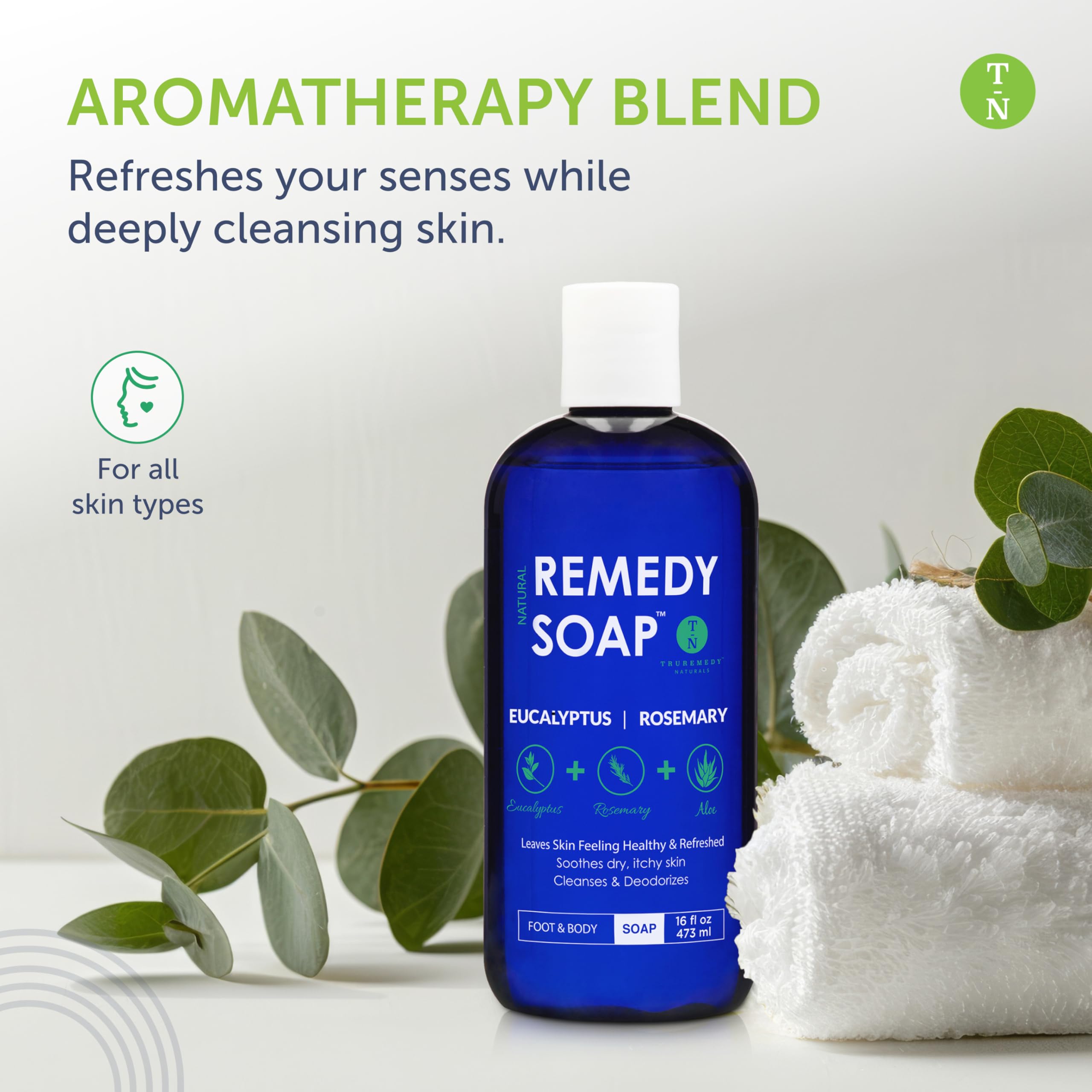 Truremedy Naturals Eucalyptus Rosemary: espuma suave para una ducha revitalizante