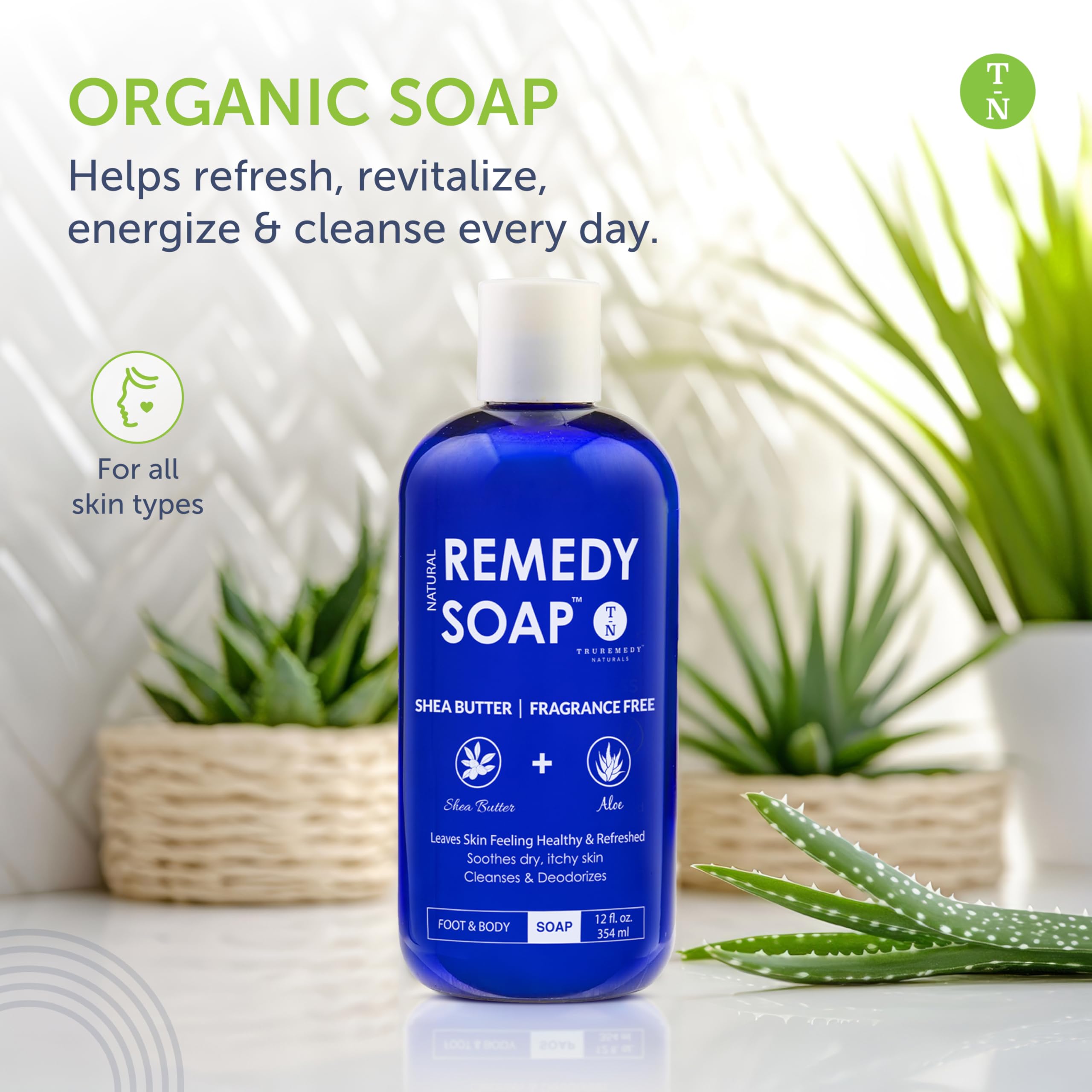 Textura cremosa de Truremedy Naturals Shea Butter sin fragancia para piel sensible tras la ducha.