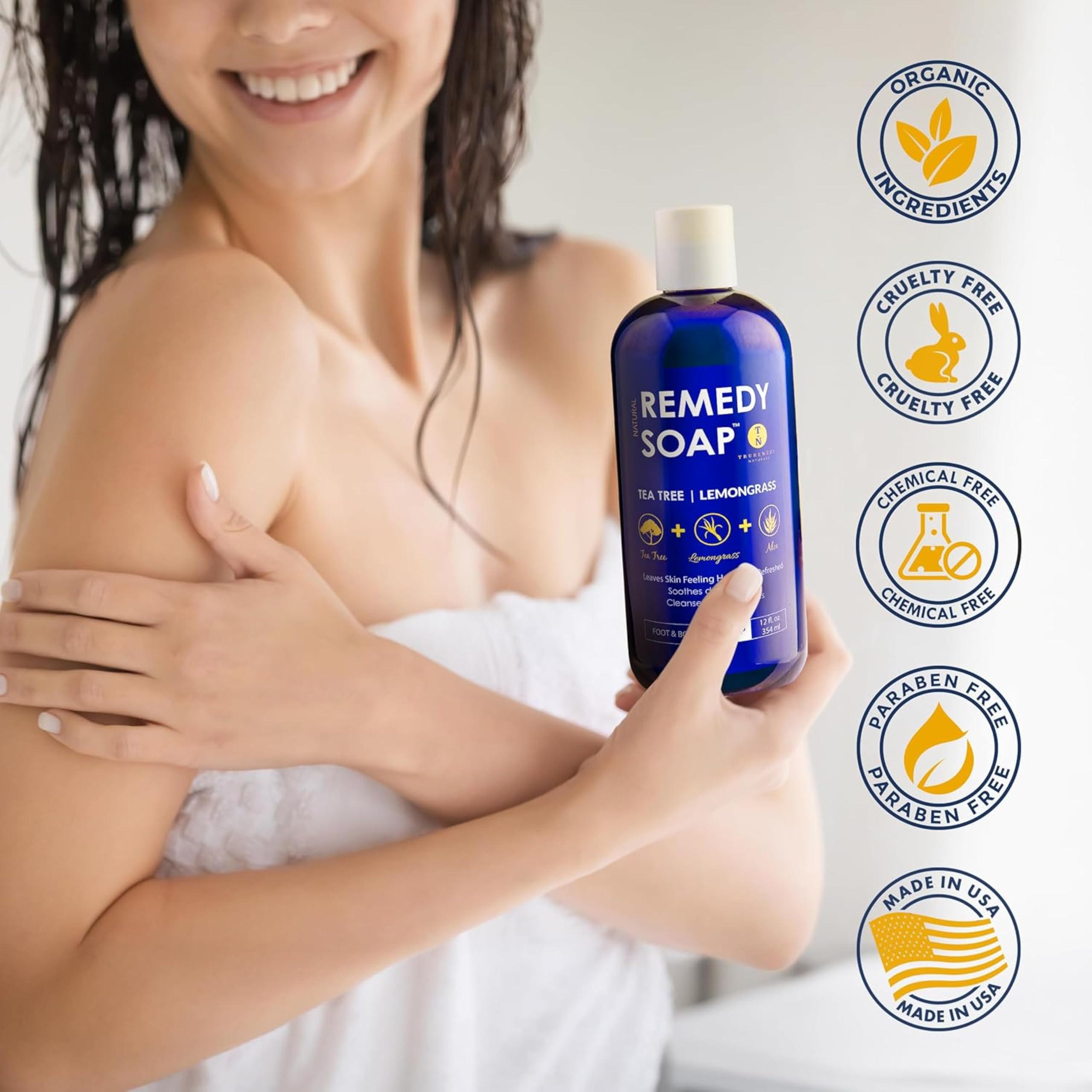 Truremedy Naturals sin parabenos y sin sulfatos, cuidado suave diario.