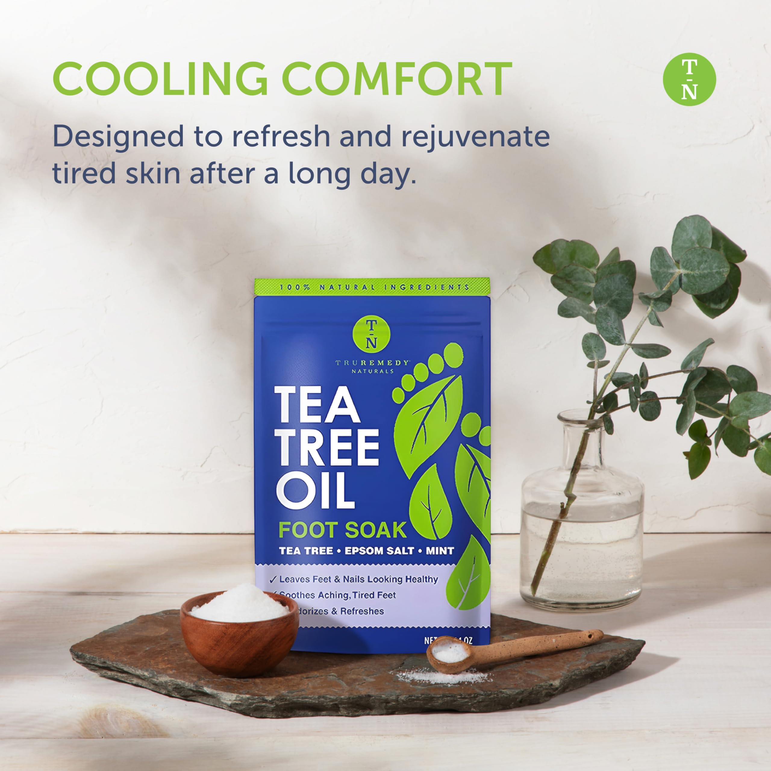 Truremedy Naturals tea tree oil close-up highlights cleansing aroma.