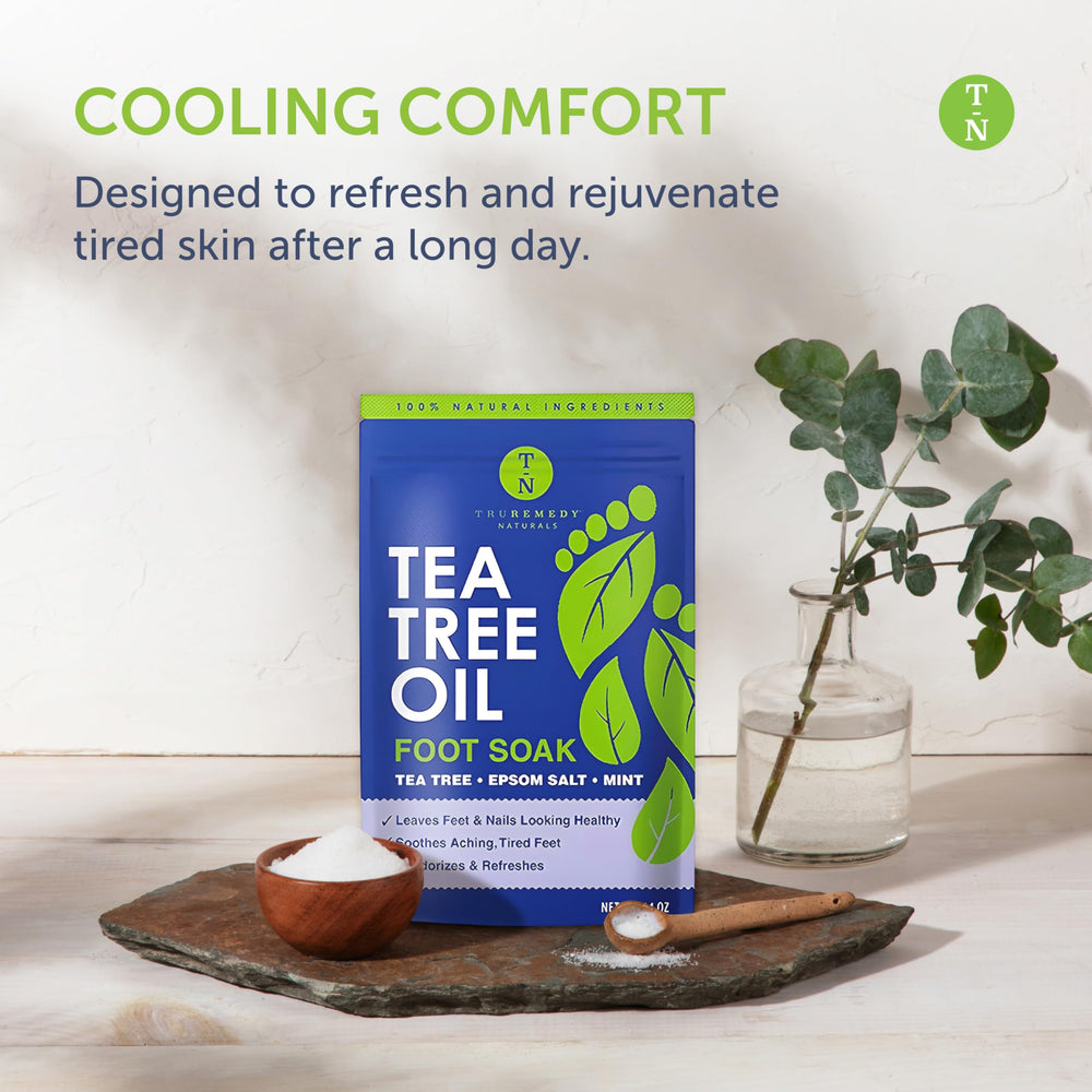 Truremedy Naturals tea tree oil close-up highlights cleansing aroma.