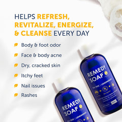 Truremedy Naturals textura fresca y espuma limpia para la piel.
