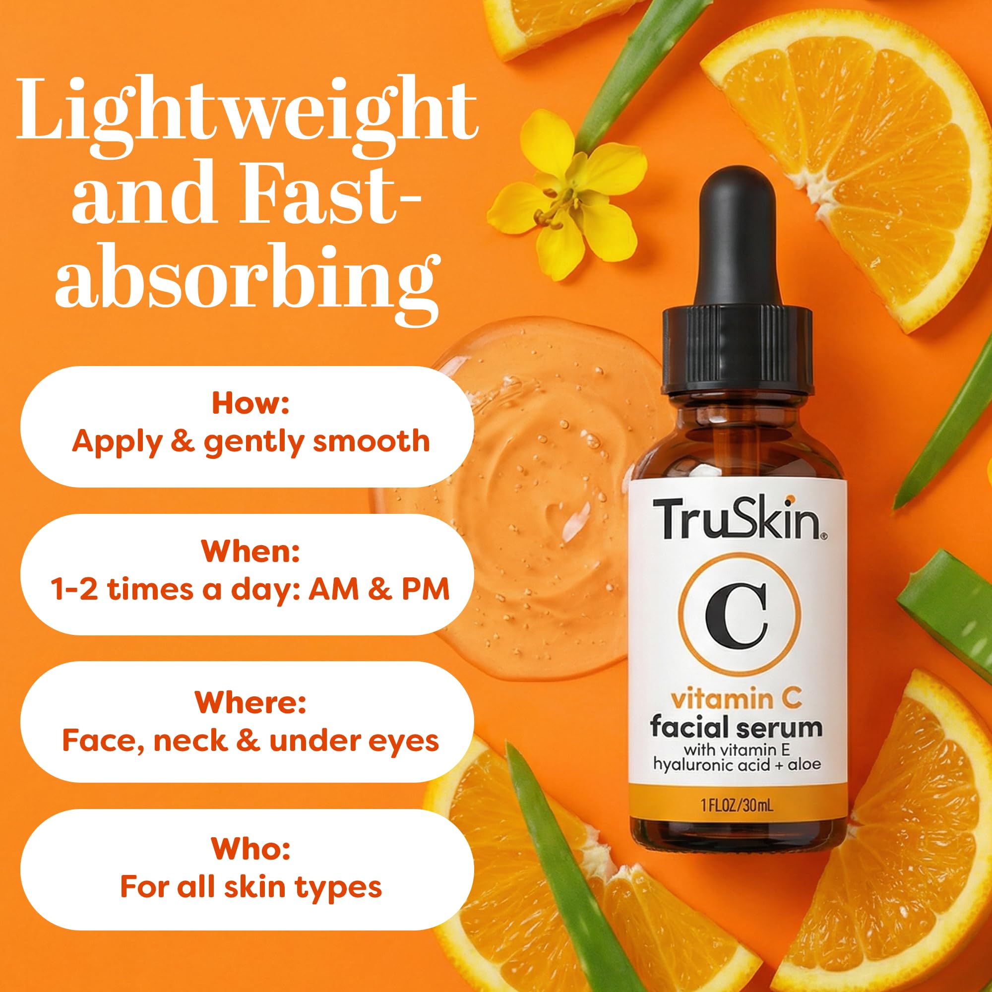 TruSkin Naturals Suero Vitamina C Estabilidad: potencia sostenida