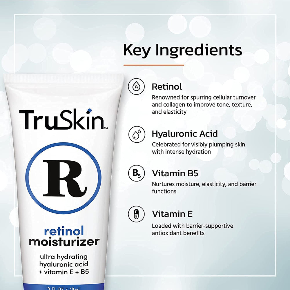 Close-up of TruSkin Retinol Moisturizer texture for silky, even application.