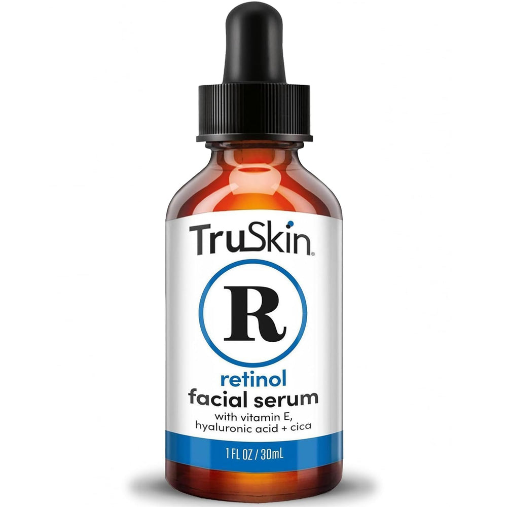 TruSkin Retinol Serum bottle pour for smoother skin at night
