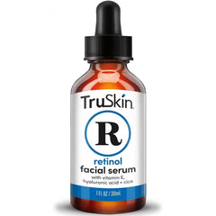 TruSkin Retinol Serum bottle pour for smoother skin at night