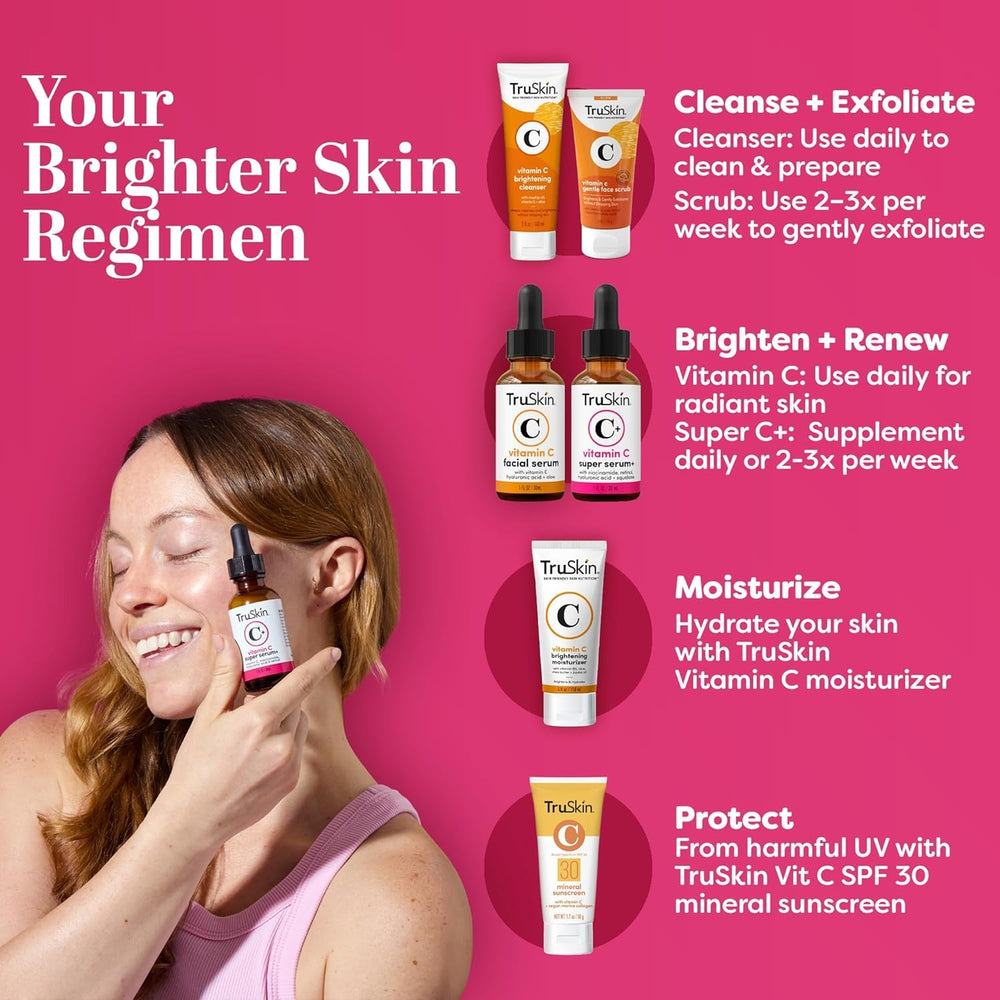 TruSkin serum on hand demonstrates easy routine layering.