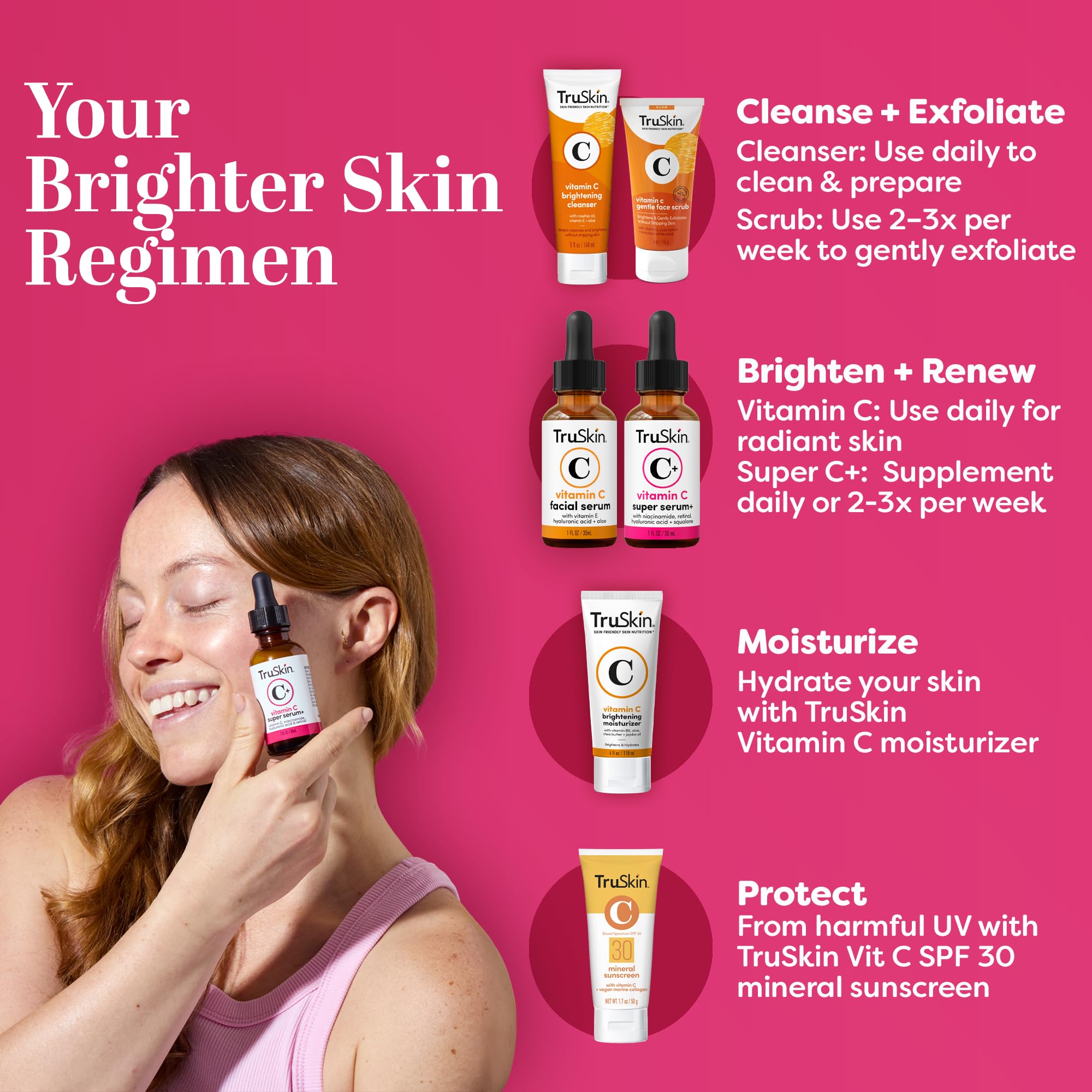 TruSkin serum being layered into routine for multi-step skincare