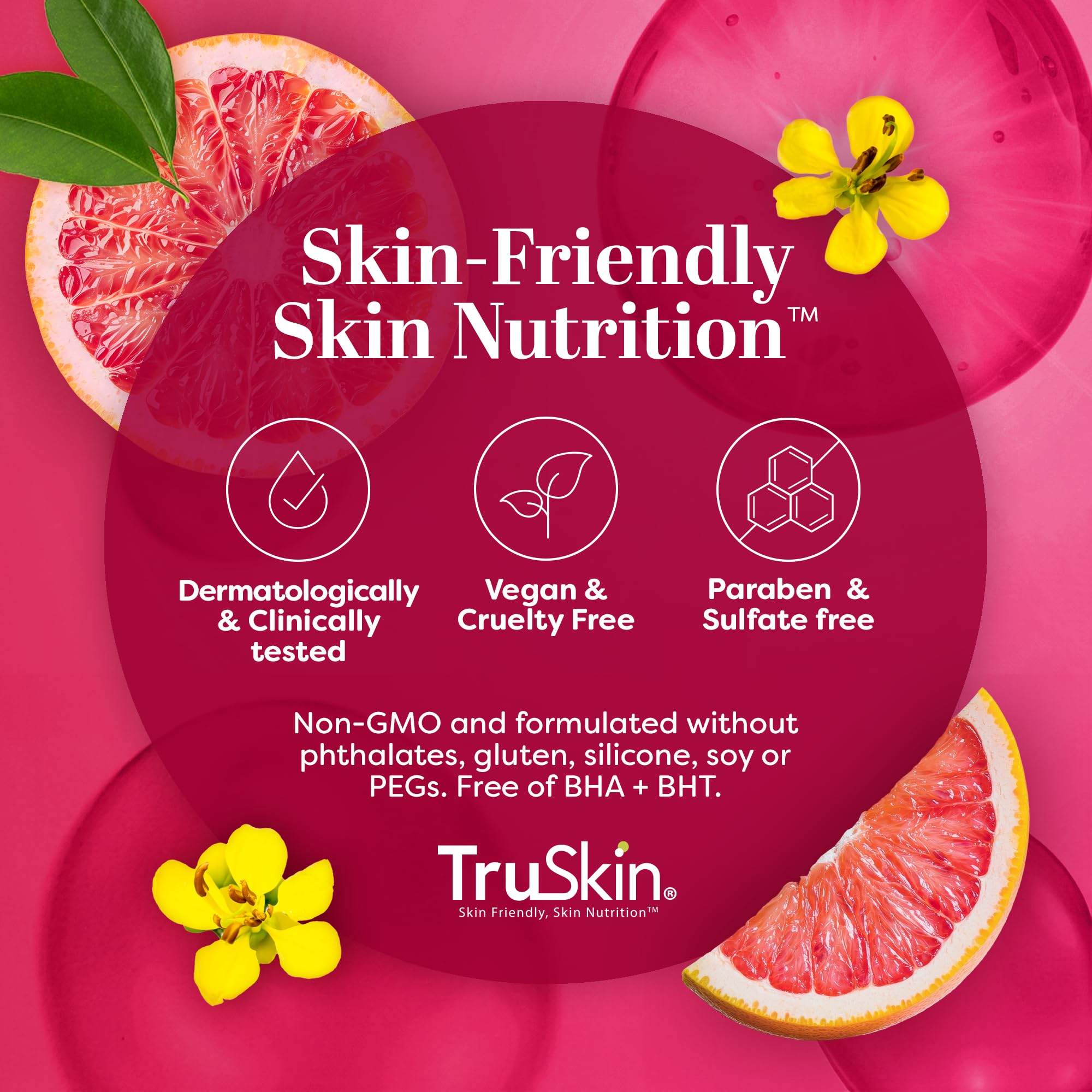TruSkin Vitamin C serum glow after absorption on skin