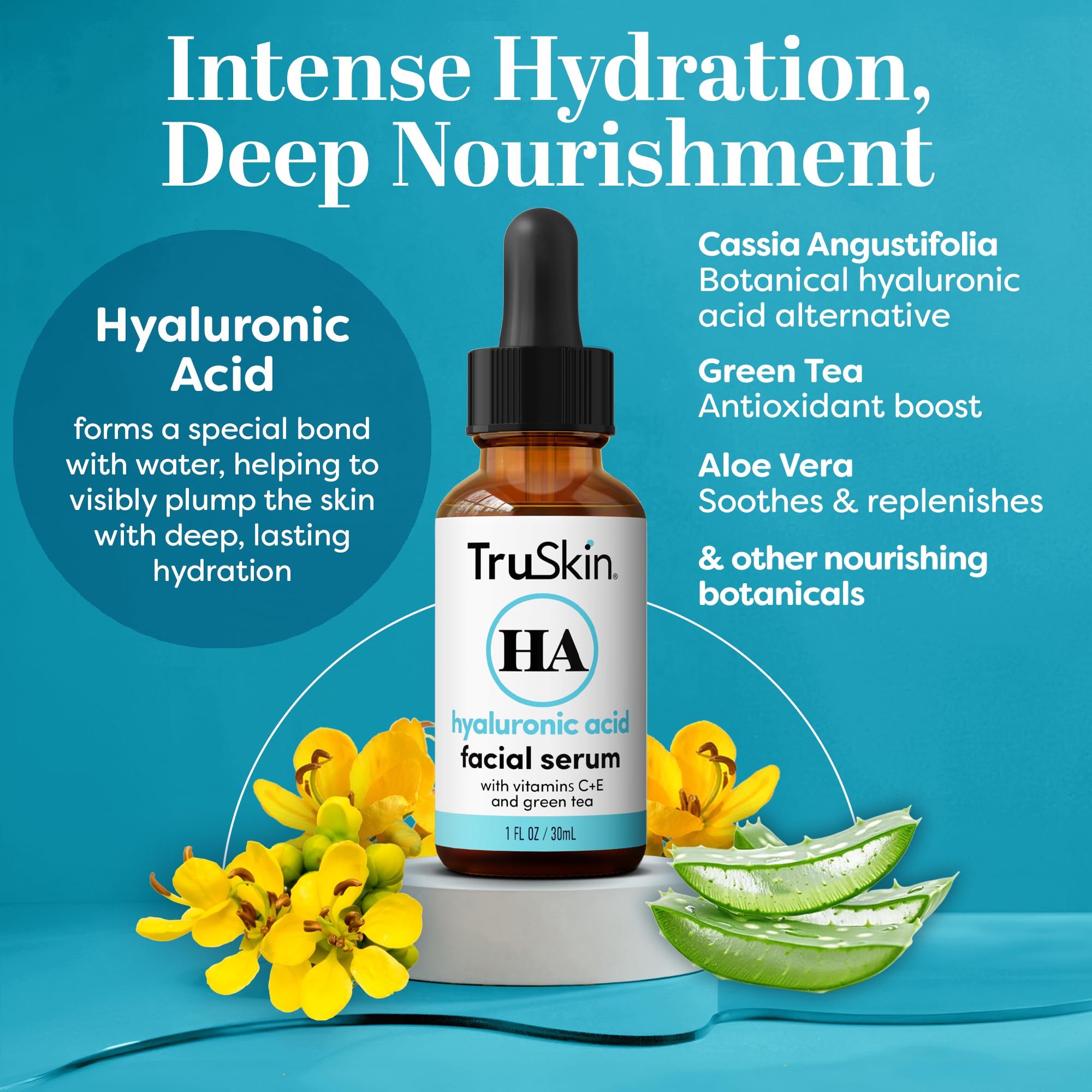 Gotero de TruSkin serum hialuronico facilita la aplicación precisa.