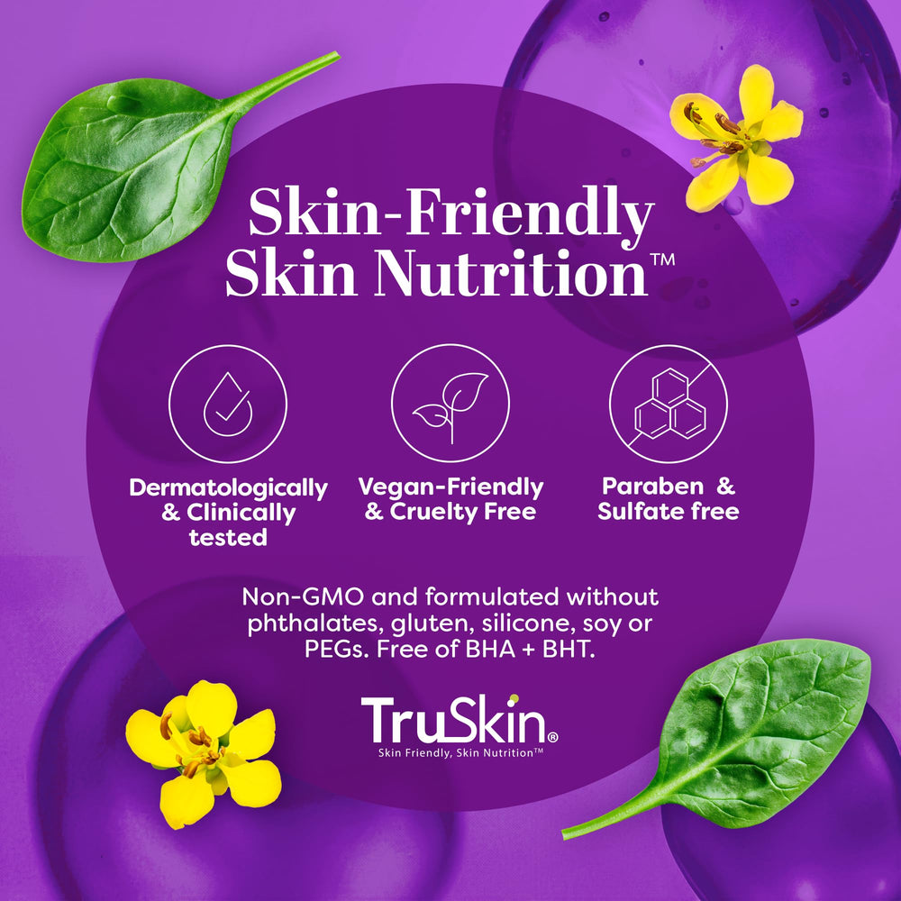 TruSkin serum libre de parabenos y crueldad, apto para dermatólogos.