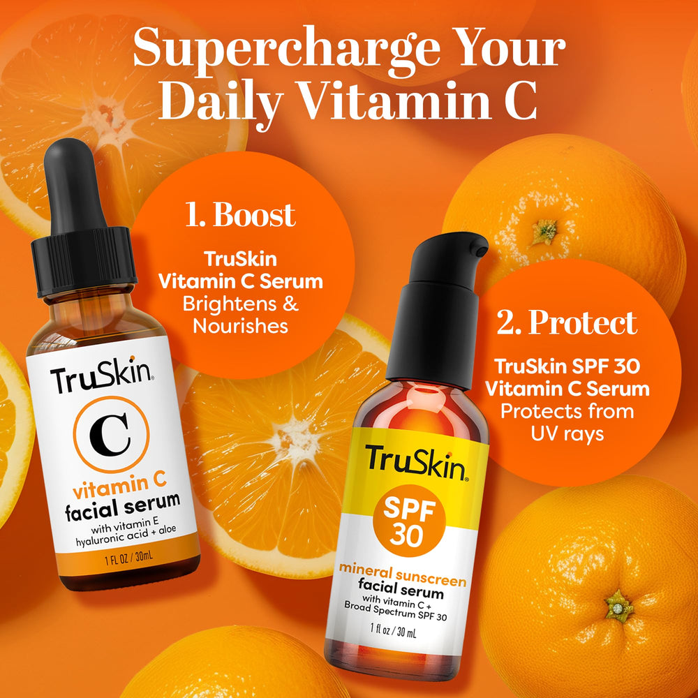 TruSkin Vitamin C close-up highlighting hydration for skin brightness