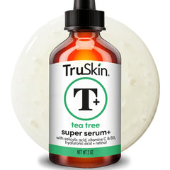 TruSkin Tea Tree Oil Serum bottle pour for blemish-prone skin