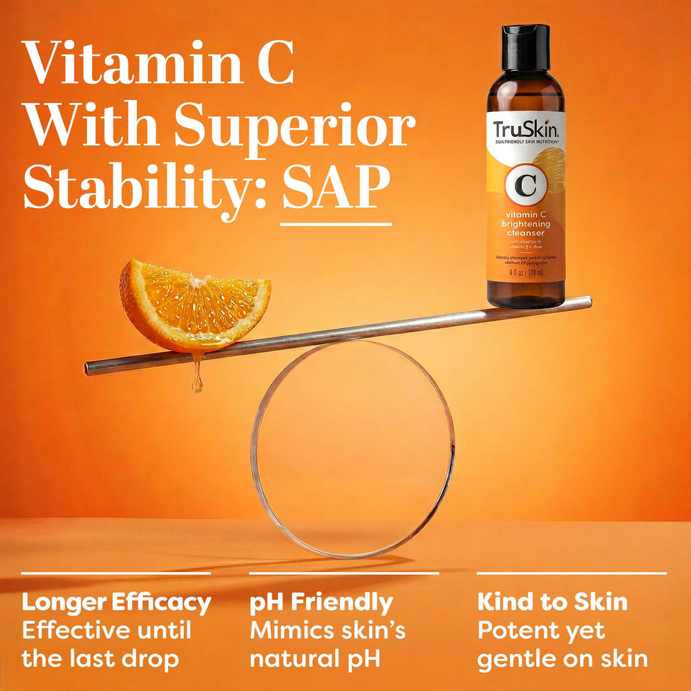TruSkin Vitamin C Face Wash packaging close-up highlighting cruelty-free commitment