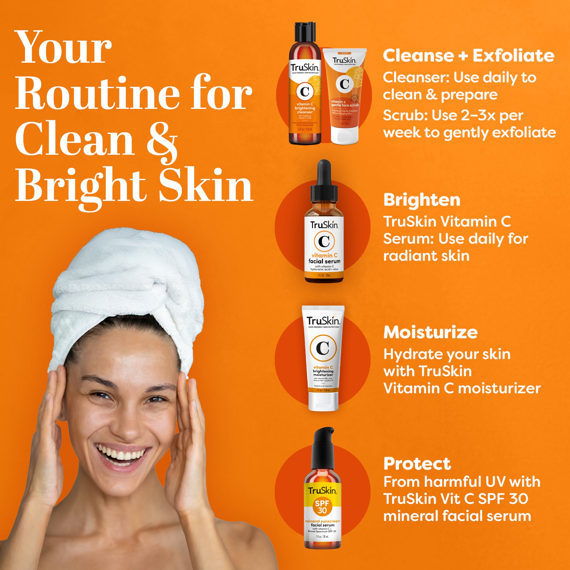 TruSkin Vitamin C Face Wash USA-made with Leaping Bunny cruelty-free badge