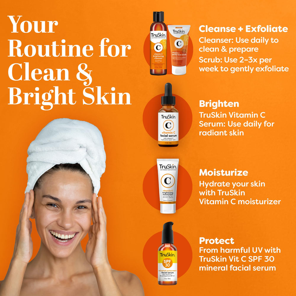 TruSkin Vitamin C Face Wash USA-made with Leaping Bunny cruelty-free badge